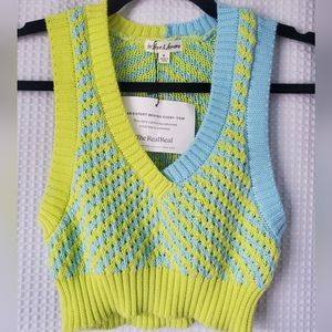 For Love & Lemons sweater vest crop top M